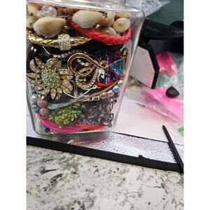 Mystery Jewelry Jar/crafts/repurpose /brooches/ Bracelets/ Earrings ~